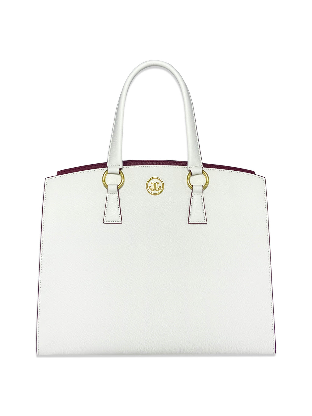 LUXE ELEGANCE TOTE HANDBAG | WHITE & WINE
