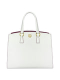 LUXE ELEGANCE TOTE HANDBAG | WHITE & WINE
