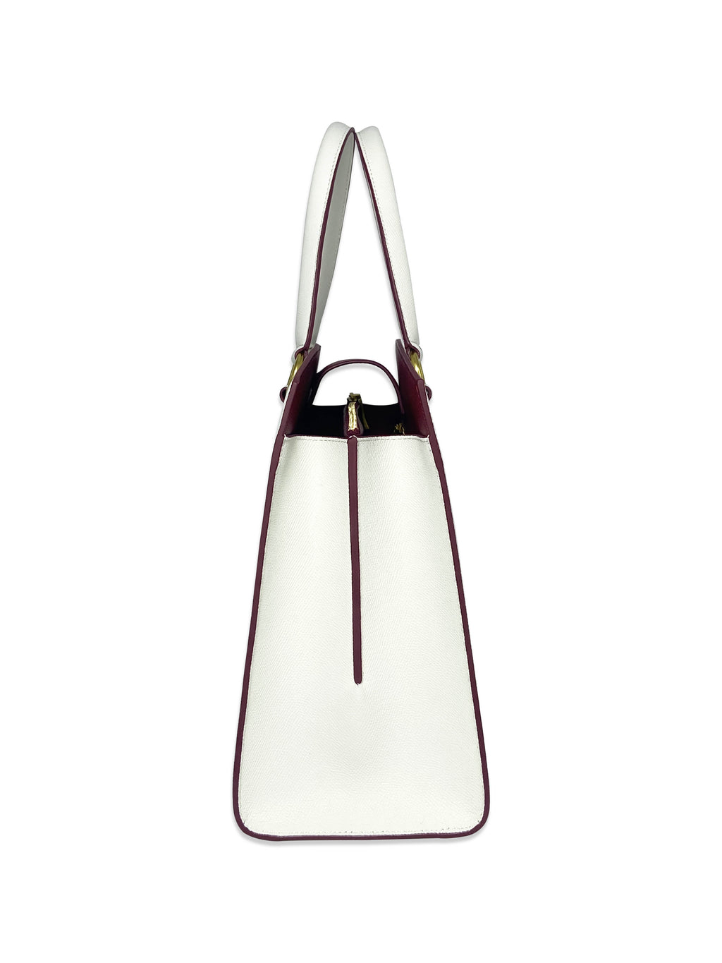 LUXE ELEGANCE TOTE HANDBAG | WHITE & WINE