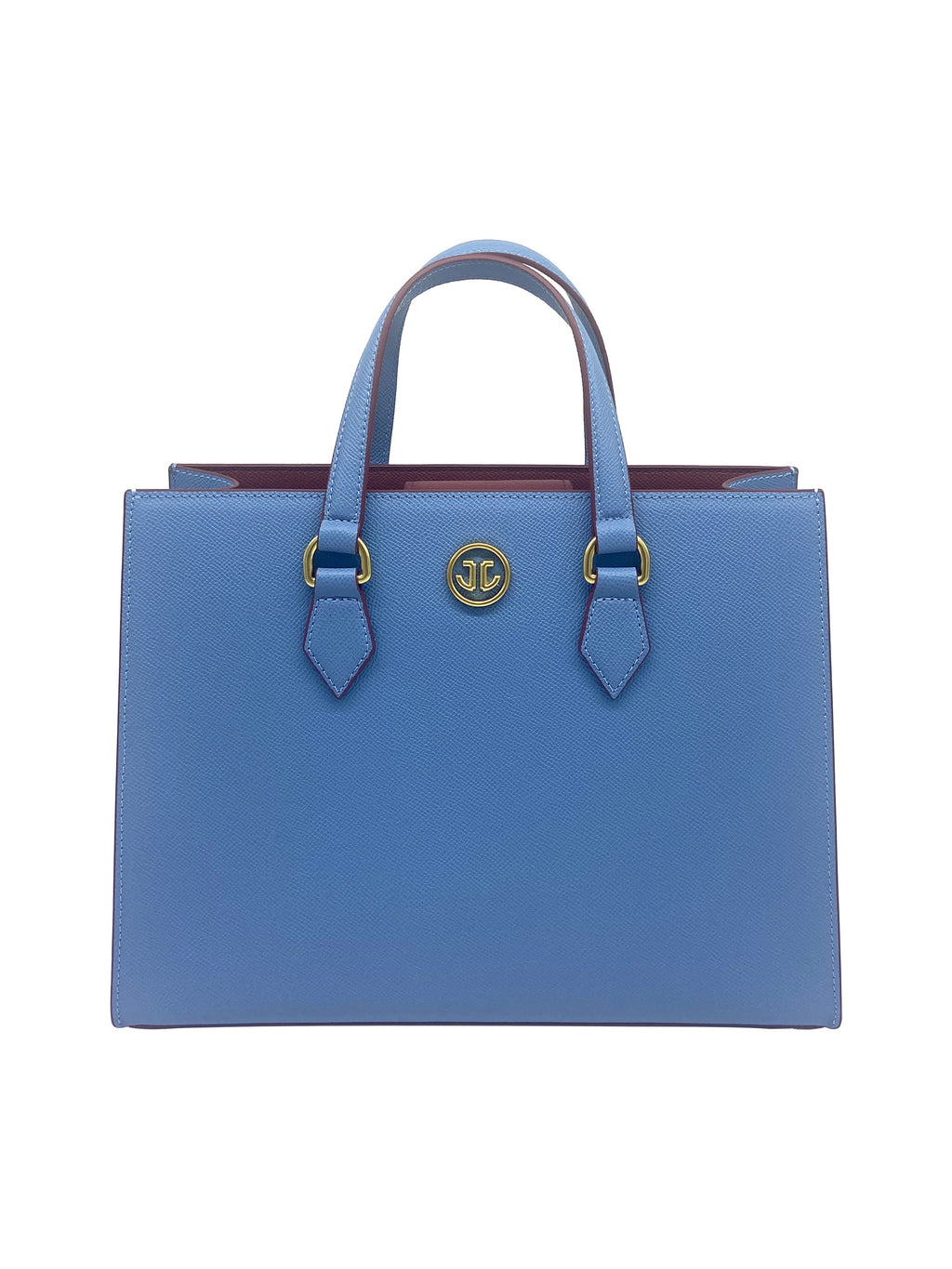 LUXE OPULENT TOTE HANDBAG | POWDER BLUE & WINE