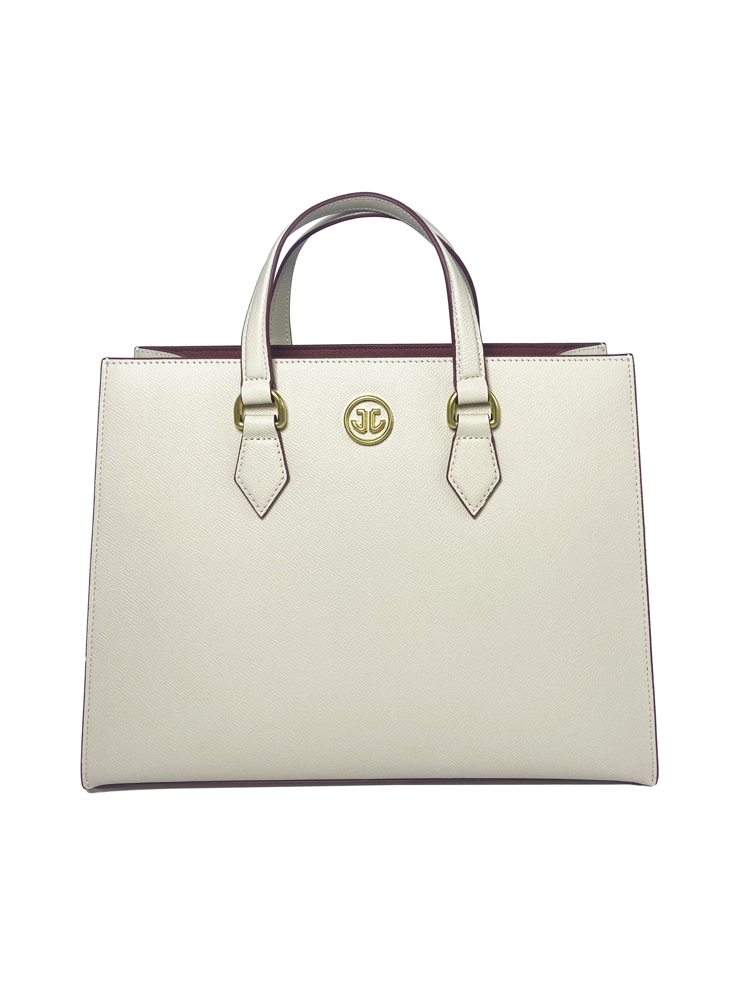 LUXE OPULENT TOTE HANDBAG | WHITE & WINE