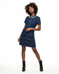 Casual Solid Denim Mini Dress