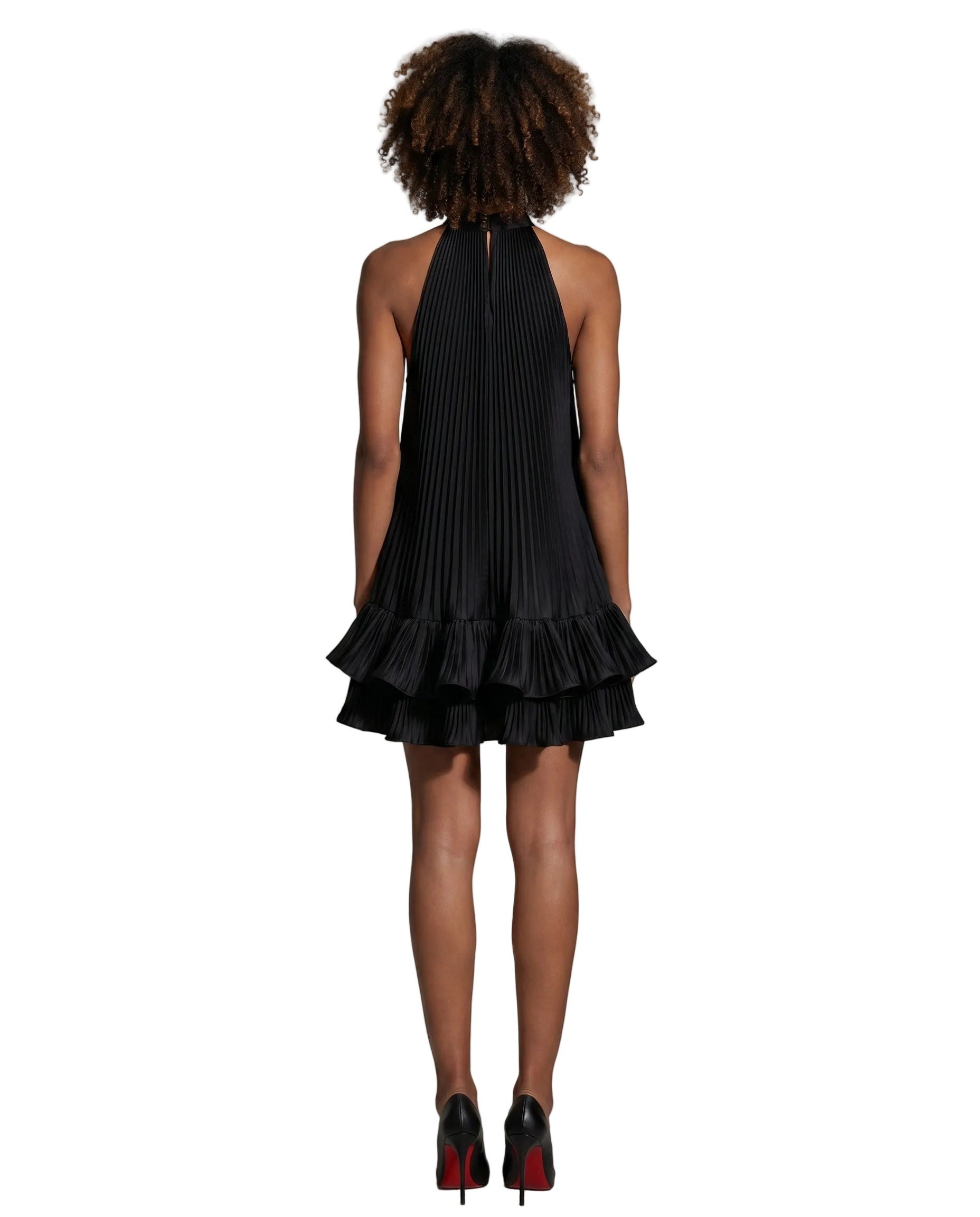 Sleeveless Pleated Mini Dress