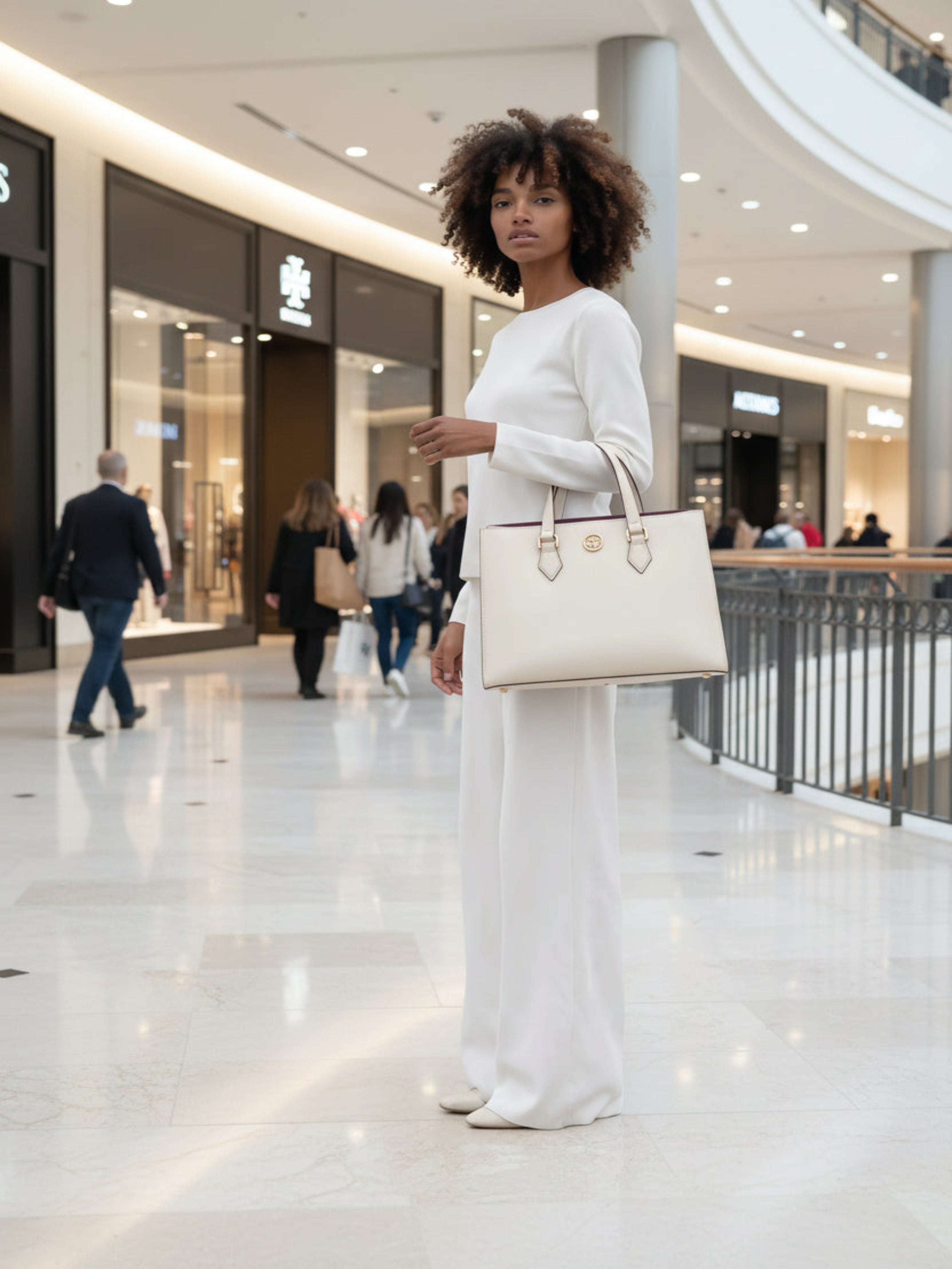 LUXE OPULENT TOTE HANDBAG | WHITE & WINE