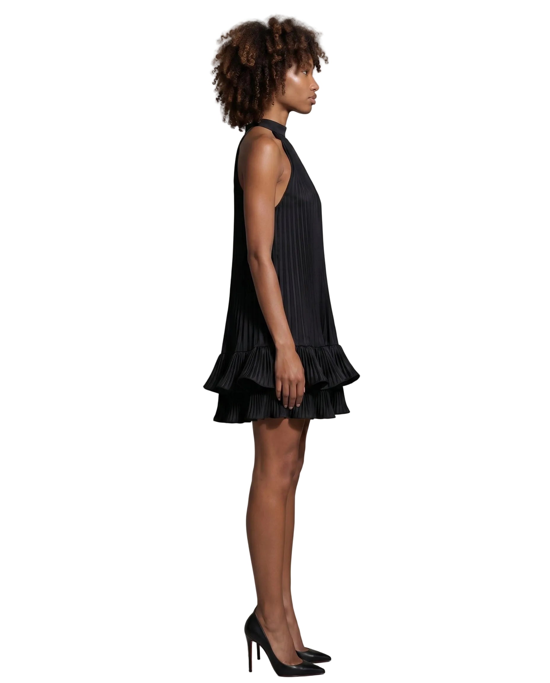 Sleeveless Pleated Mini Dress