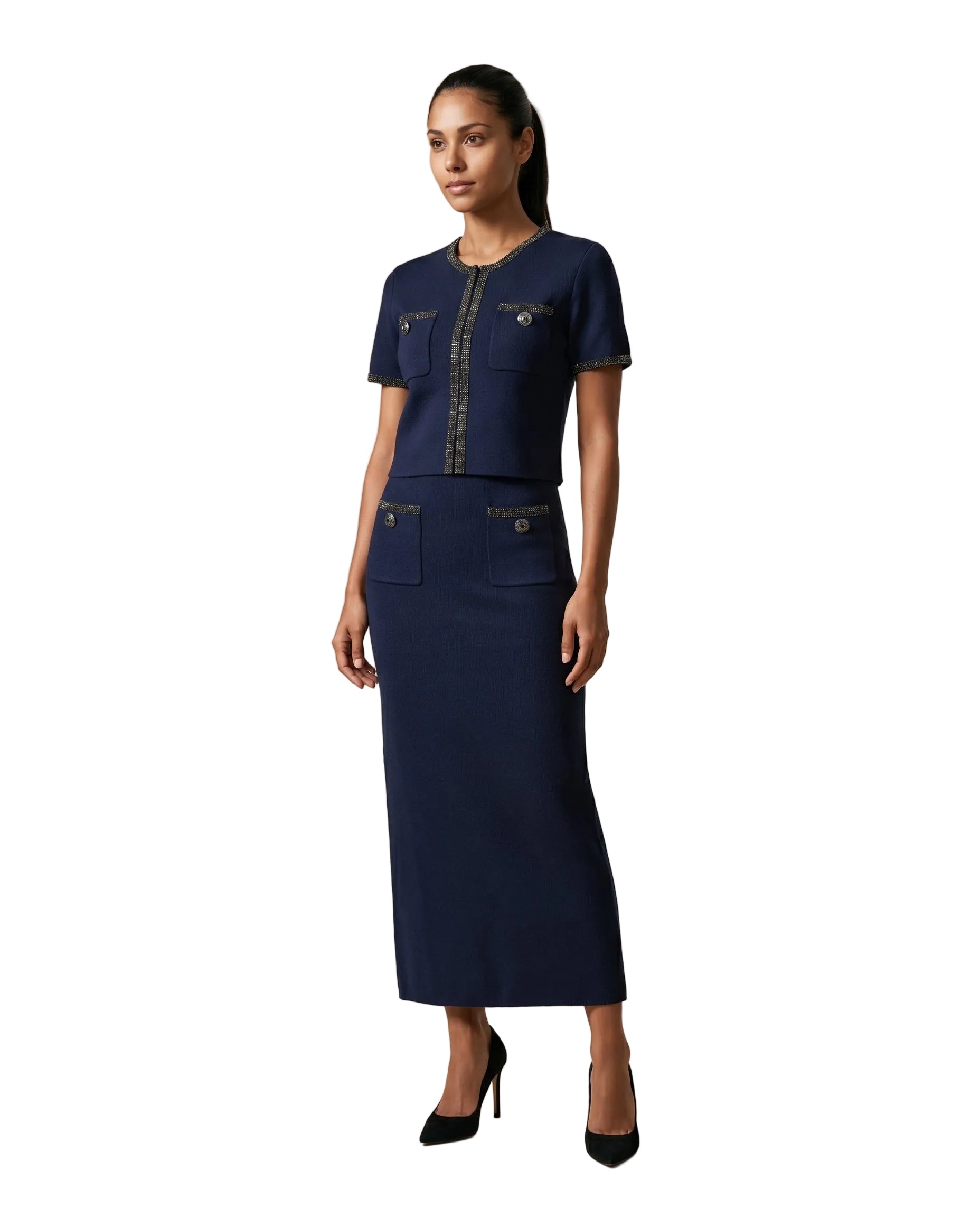Solid Formal Mid-Calf Dress