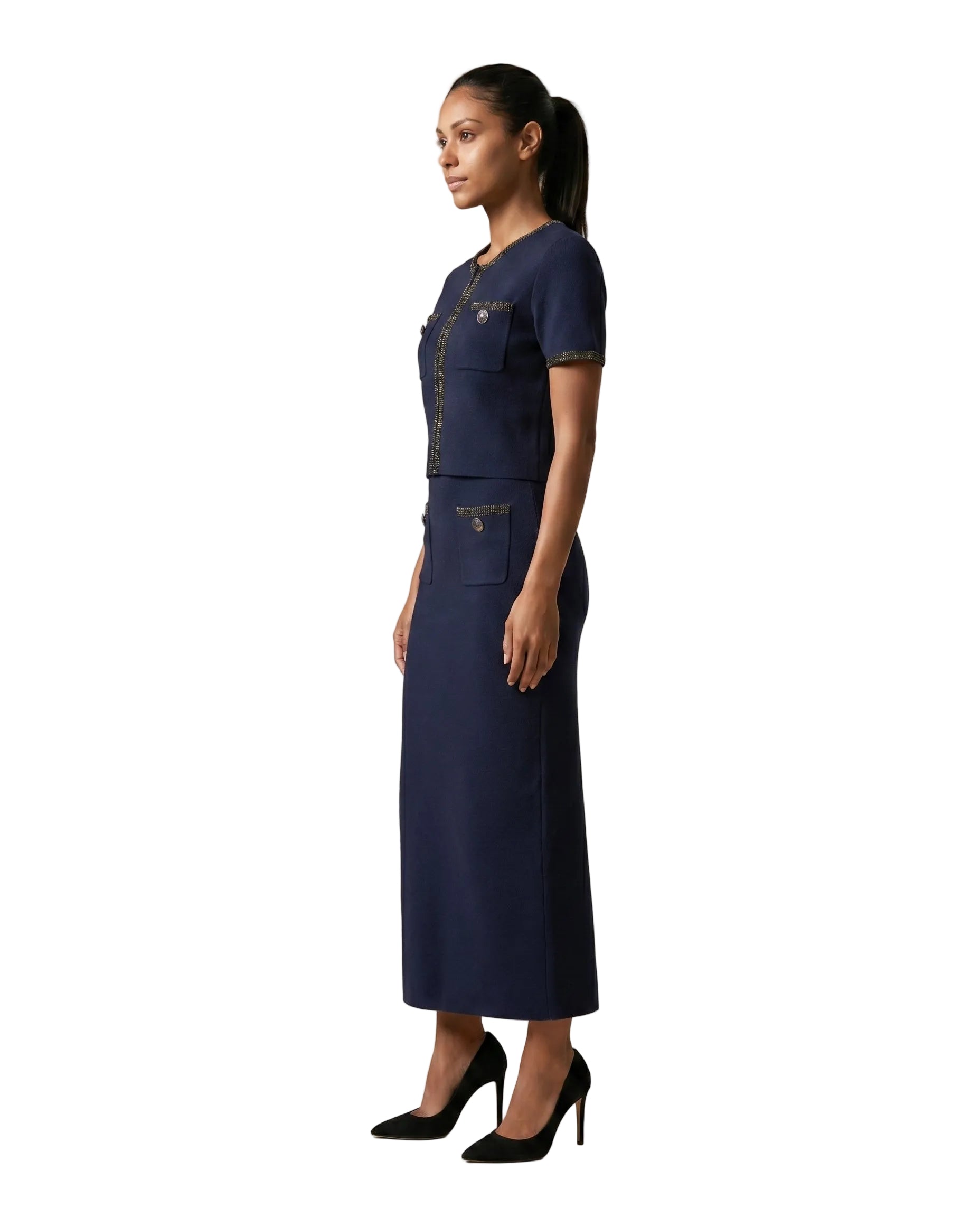 Solid Formal Mid-Calf Dress