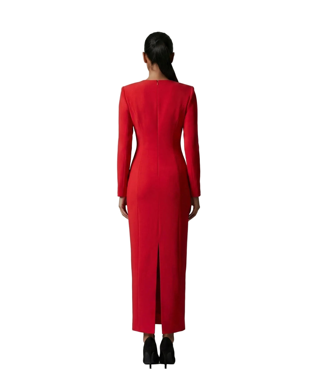 Embroidered Pencil Maxi Dress with Slit